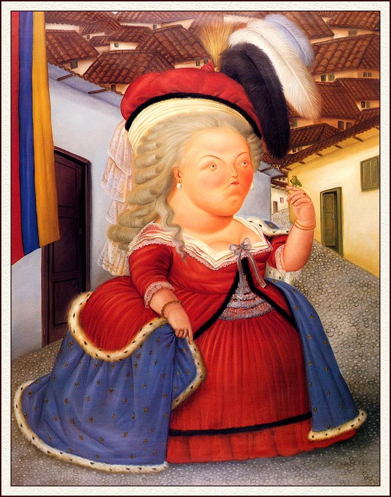 Marie Antoinette bei einem Besuch in Medellin Fernando Botero Ölgemälde